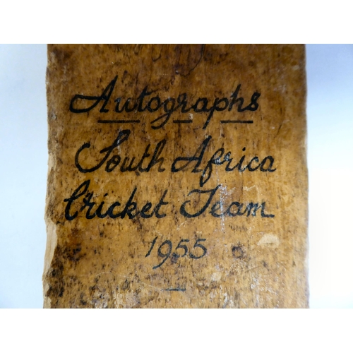 117 - A miniature South African presentation cricket bat, inscribed 'Autograph Cricket Team 1955'  25