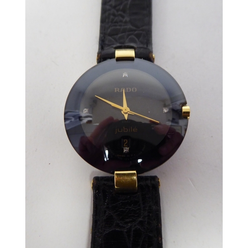 119 - A lady's Rado Jubile Sapphire Crystal Watersealed wristwatch, No.128.3577.4N & 33763570, on a de... 