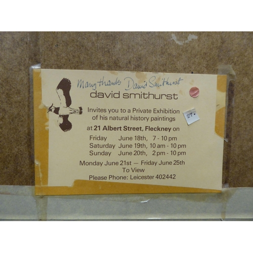 67 - David Smithurst - 'Avocets'&nbsp; watercolour&nbsp; bears a signature & label verso&nbsp; 7.5