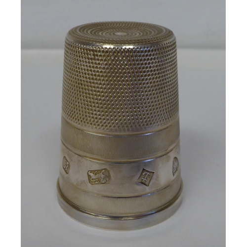 68 - A silver 'Just a Thimble Full' tot cup&nbsp; BC & S&nbsp; Birmingham 1979&nbsp; cased