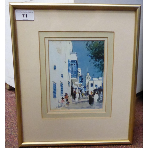 71 - Robert King - a street in Tunisia&nbsp; gouache&nbsp; bears a signature&nbsp; 11