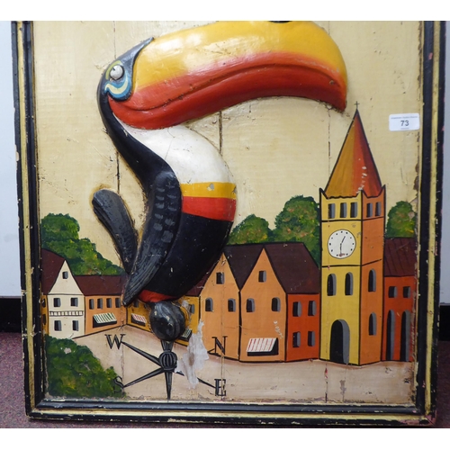73 - A vintage advertising sign, inscribed 'Always Time for a Guinness Stout' featuring a Toucan, in an a... 