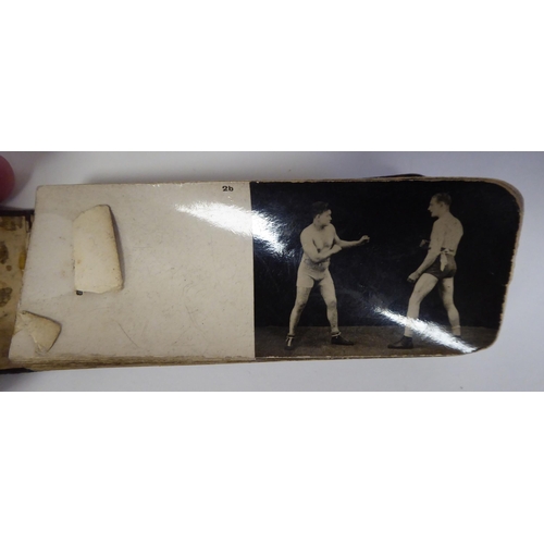 78 - A series of six early 20thC monochrome photographic 'Boxing Course Lessons', in the form of flicker ... 