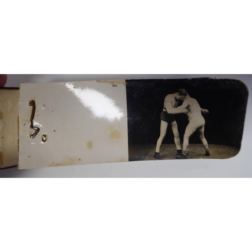 78 - A series of six early 20thC monochrome photographic 'Boxing Course Lessons', in the form of flicker ... 