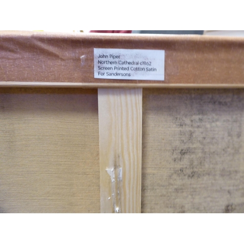 80 - After John Piper - 'Northern Cathedral' circa 1962 screenprinted cotton satin for Sandersons  20