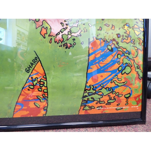 84 - After Martin Sharp - 'Jimi Hendrix Explosion'&nbsp; coloured print poster, MS16 Hendrix by Martin Sh... 