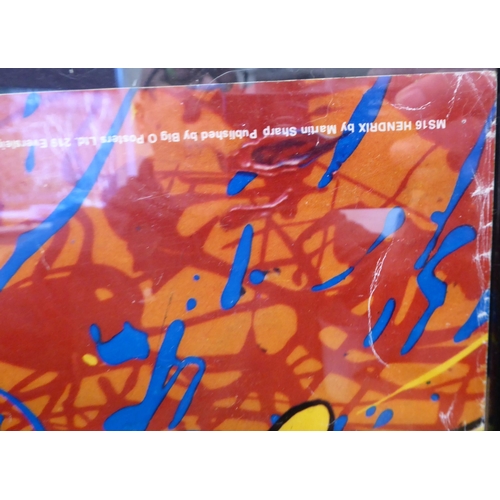 84 - After Martin Sharp - 'Jimi Hendrix Explosion'&nbsp; coloured print poster, MS16 Hendrix by Martin Sh... 