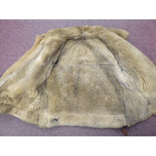 90 - A vintage USA B3 brown hide flight jacket with a sheepskin lining  approx. 36