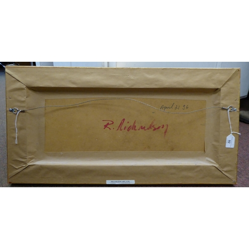 92 - Roland Richardson - 'Cherries Occoquan Park'&nbsp; oil on board&nbsp; bears a signature verso & ... 