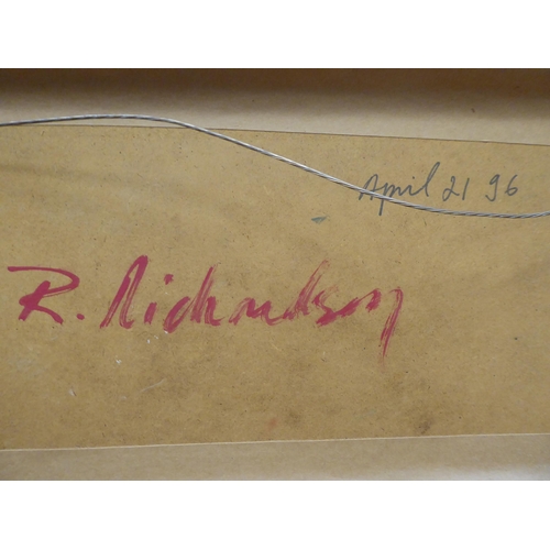 92 - Roland Richardson - 'Cherries Occoquan Park'&nbsp; oil on board&nbsp; bears a signature verso & ... 