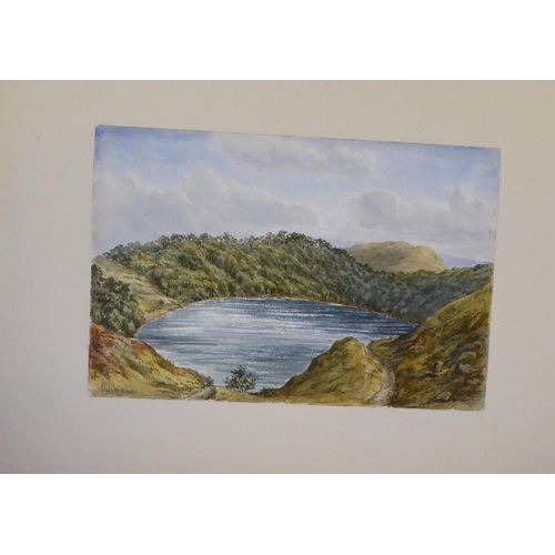 93 - An 1870s watercolour album, featuring scenic landmarks, locations around small islands of Britain an... 