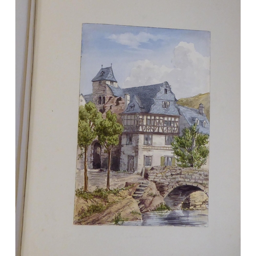 93 - An 1870s watercolour album, featuring scenic landmarks, locations around small islands of Britain an... 