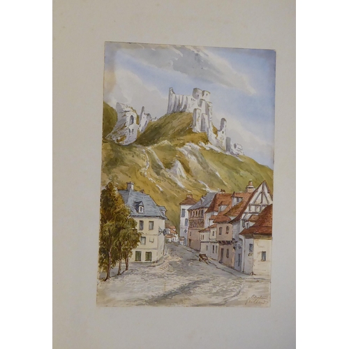 93 - An 1870s watercolour album, featuring scenic landmarks, locations around small islands of Britain an... 