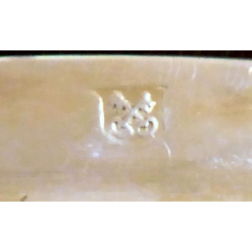 94 - A matched set of twelve silver plated, bead bordered platters  12