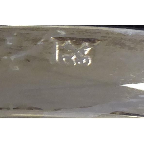 94 - A matched set of twelve silver plated, bead bordered platters  12