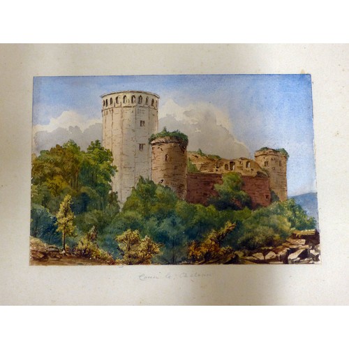 93 - An 1870s watercolour album, featuring scenic landmarks, locations around small islands of Britain an... 