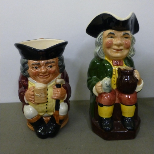 280 - 19thC and later jugs: to include a Victorian salt glazed Harvest jug with a silver plated lid&nbsp; ... 