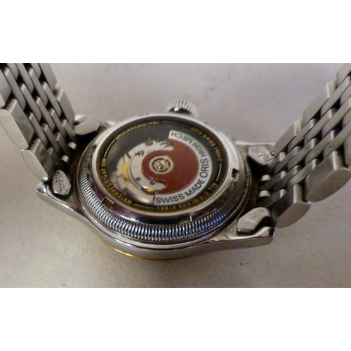 12 - A lady's Oris stainless steel cased, automatic bracelet watch with an Arabic dial&nbsp; boxed