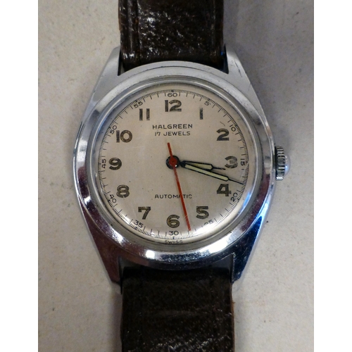 14 - A Halgreen stainless steel cased automatic wristwatch with an Arabic dial