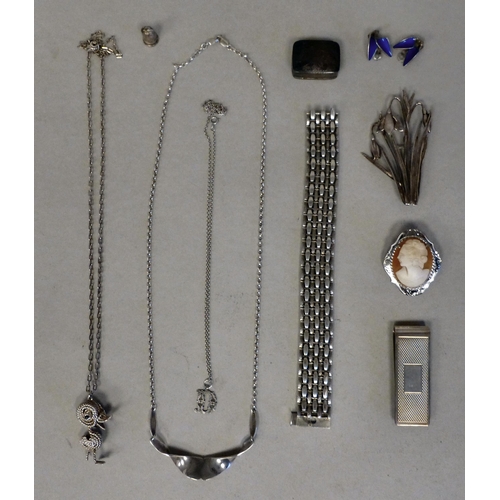 17 - Silver collectables: to include a Darrell Whittaker necklace