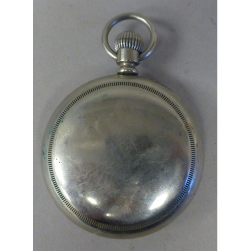 19 - A T.Eaton Company Ltd, silver plated pocket watch, faced by an enamelled Arabic dial