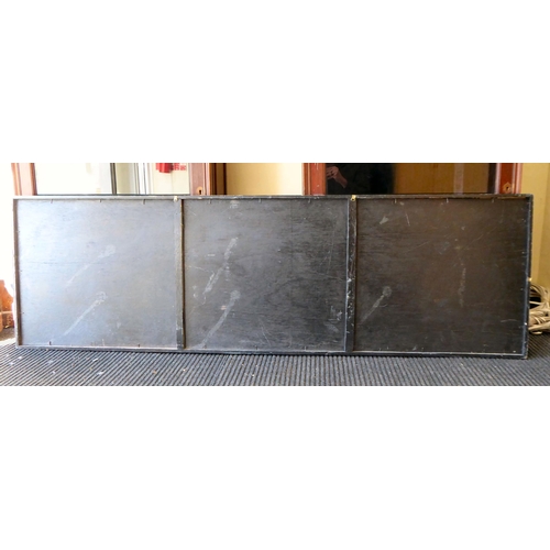 21 - An Aboriginal painting, depicting fish and other ornament, in muted colours and geometric forms  21