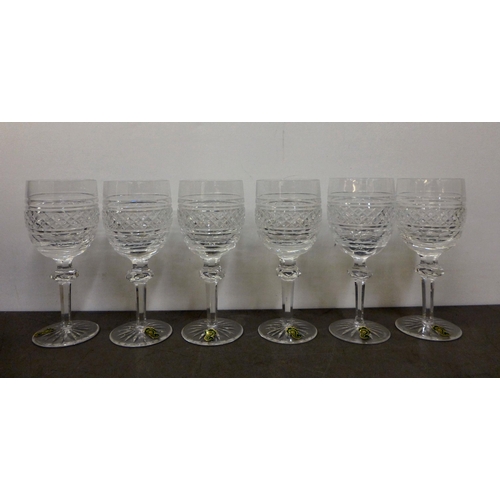 242 - A set of six Waterford crystal Castletown 10oz goblets&nbsp; each 7.5