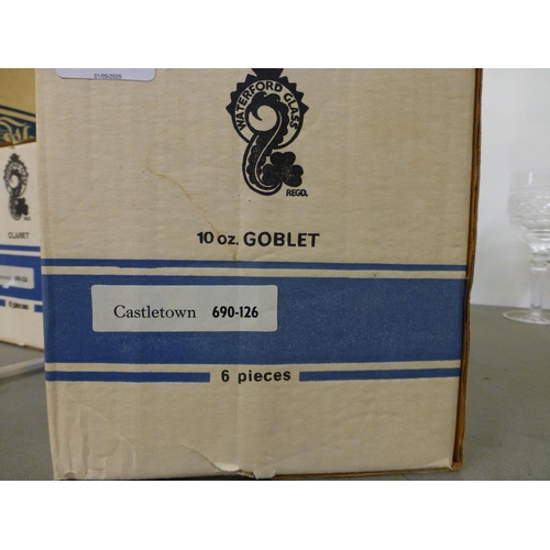 242 - A set of six Waterford crystal Castletown 10oz goblets&nbsp; each 7.5