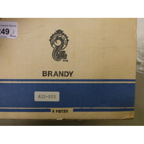 249 - A set of twelve Waterford crystal Castletown brandy glasses&nbsp; each 5.25