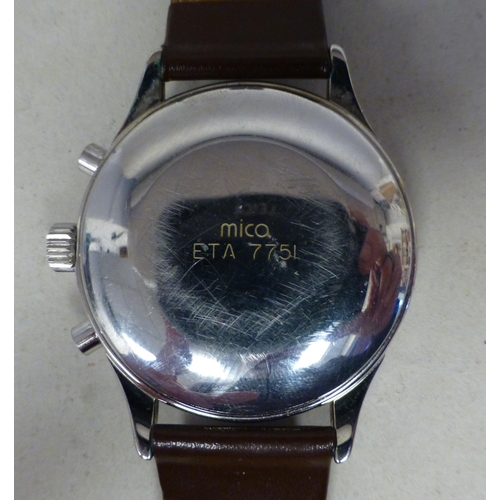 25 - An ETA stainless steel cased, automatic chronograph 7751, calendar moonphase wristwatch, faced by an... 