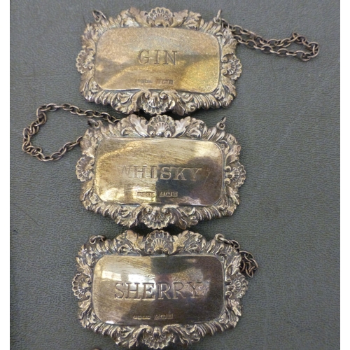 252 - Silver collectables: to include decanter labels and flatware&nbsp; mixed marks