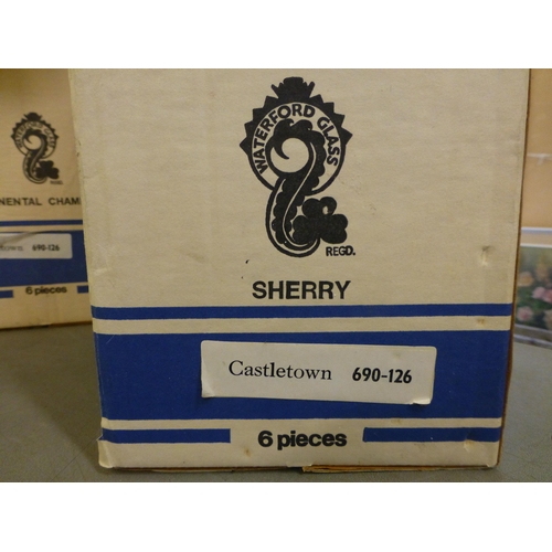 253 - Waterford crystal Castletown glassware, viz. a set of six Sherry glasses&nbsp; each 6.5