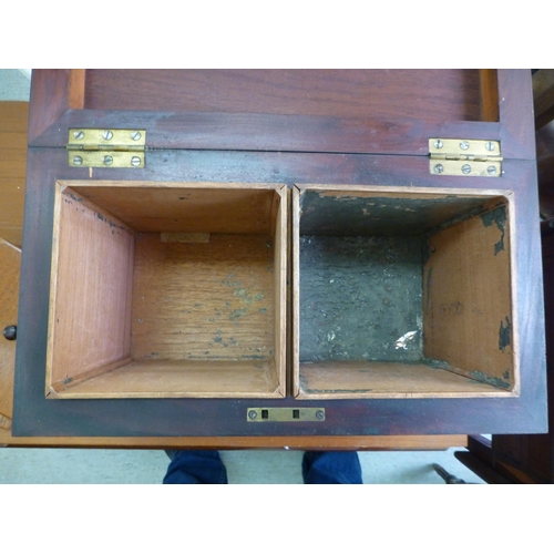 258 - A Regency mahogany tea caddy of sarcophagus form&nbsp; bears an engraved plate&nbsp; 9