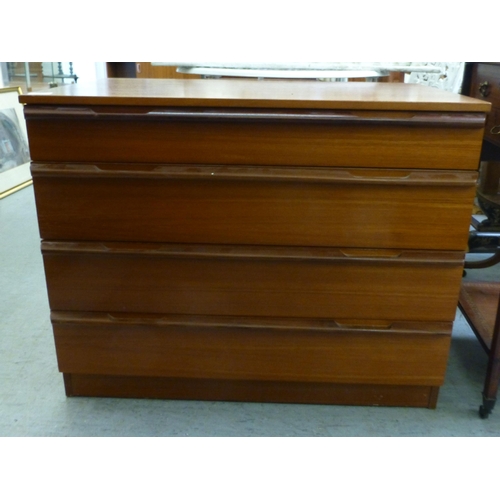 261 - A 1970s/80s Avalon teak dressing chest with four long drawers, on a plinth&nbsp; 26