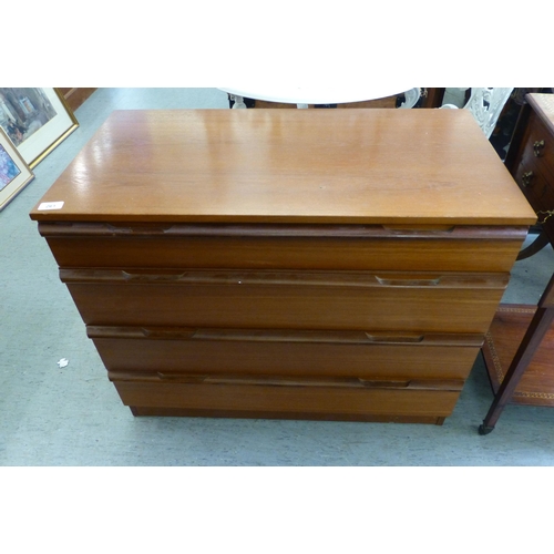 261 - A 1970s/80s Avalon teak dressing chest with four long drawers, on a plinth&nbsp; 26