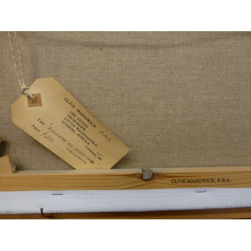 287 - Clive Madgwick - 'Beneath the Beech Tree'&nbsp; oil on canvas&nbsp; bears a signature & label ve... 