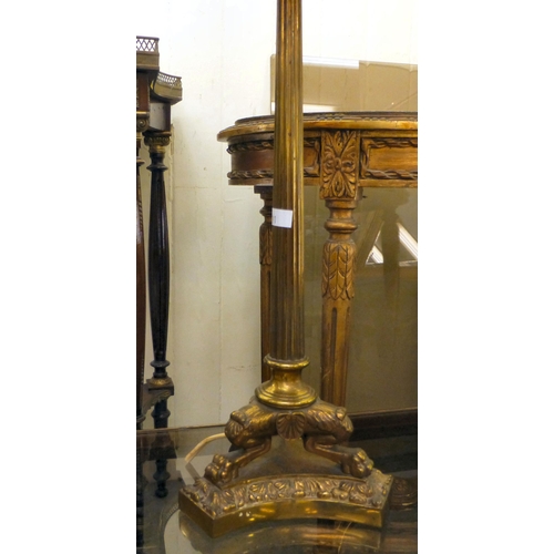 291 - Table lamps: to include a gilt metal example with lion paw feet&nbsp; 19