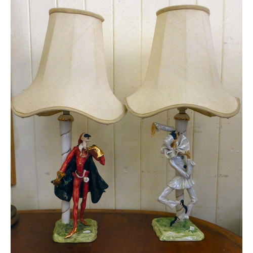 293 - Table lamps: to include a china pair with gilt metal mounts&nbsp; 17