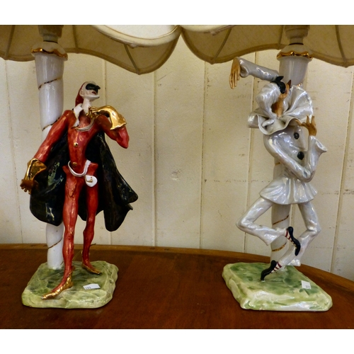 293 - Table lamps: to include a china pair with gilt metal mounts&nbsp; 17