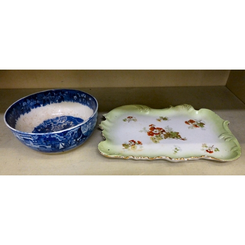 296 - Mixed ceramics: to include a studio pottery vase, decorated with a coiled dragon&nbsp; 14