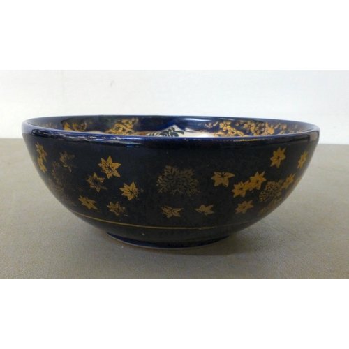 297 - Ceramics: to include a blue glazed earthenware vase, mounted with a coiled dragon&nbsp; 14