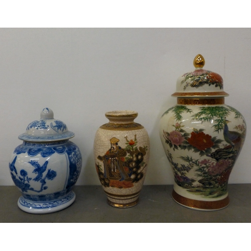 297 - Ceramics: to include a blue glazed earthenware vase, mounted with a coiled dragon&nbsp; 14