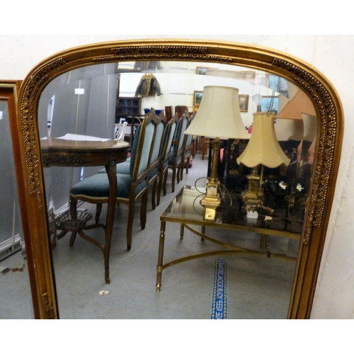 299 - Mirrors: to include an overmantel, in a gilt frame  largest 43
