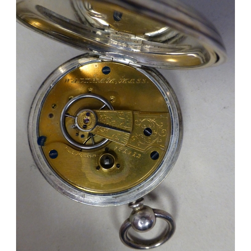 30 - Two similar early 20thC silver cased pocket watches, each faced by an enamelled Roman dial  mixed as... 