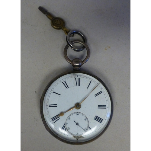 30 - Two similar early 20thC silver cased pocket watches, each faced by an enamelled Roman dial  mixed as... 
