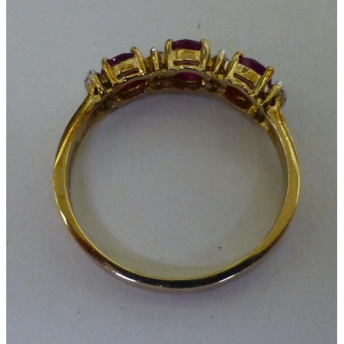 307 - A 9ct gold diamonds and ruby ring&nbsp;