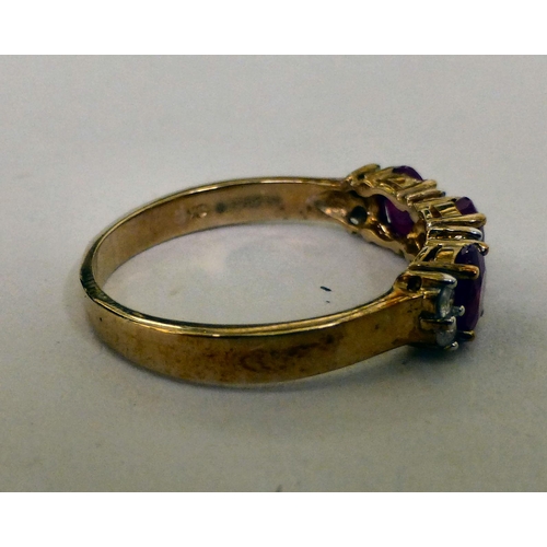 307 - A 9ct gold diamonds and ruby ring&nbsp;