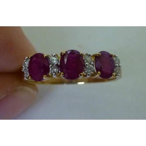 307 - A 9ct gold diamonds and ruby ring&nbsp;