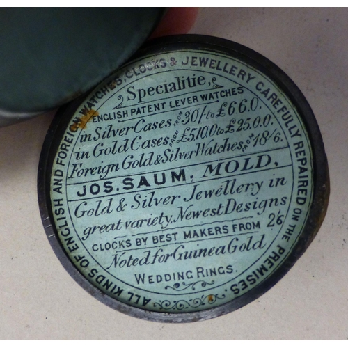 31 - A mixed lot: to include a late 19thC gilt metal cased pocket barometer, faced by an Arabic dial