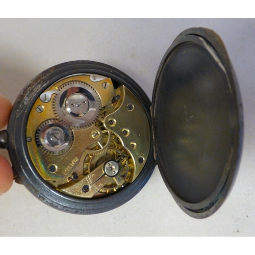 31 - A mixed lot: to include a late 19thC gilt metal cased pocket barometer, faced by an Arabic dial